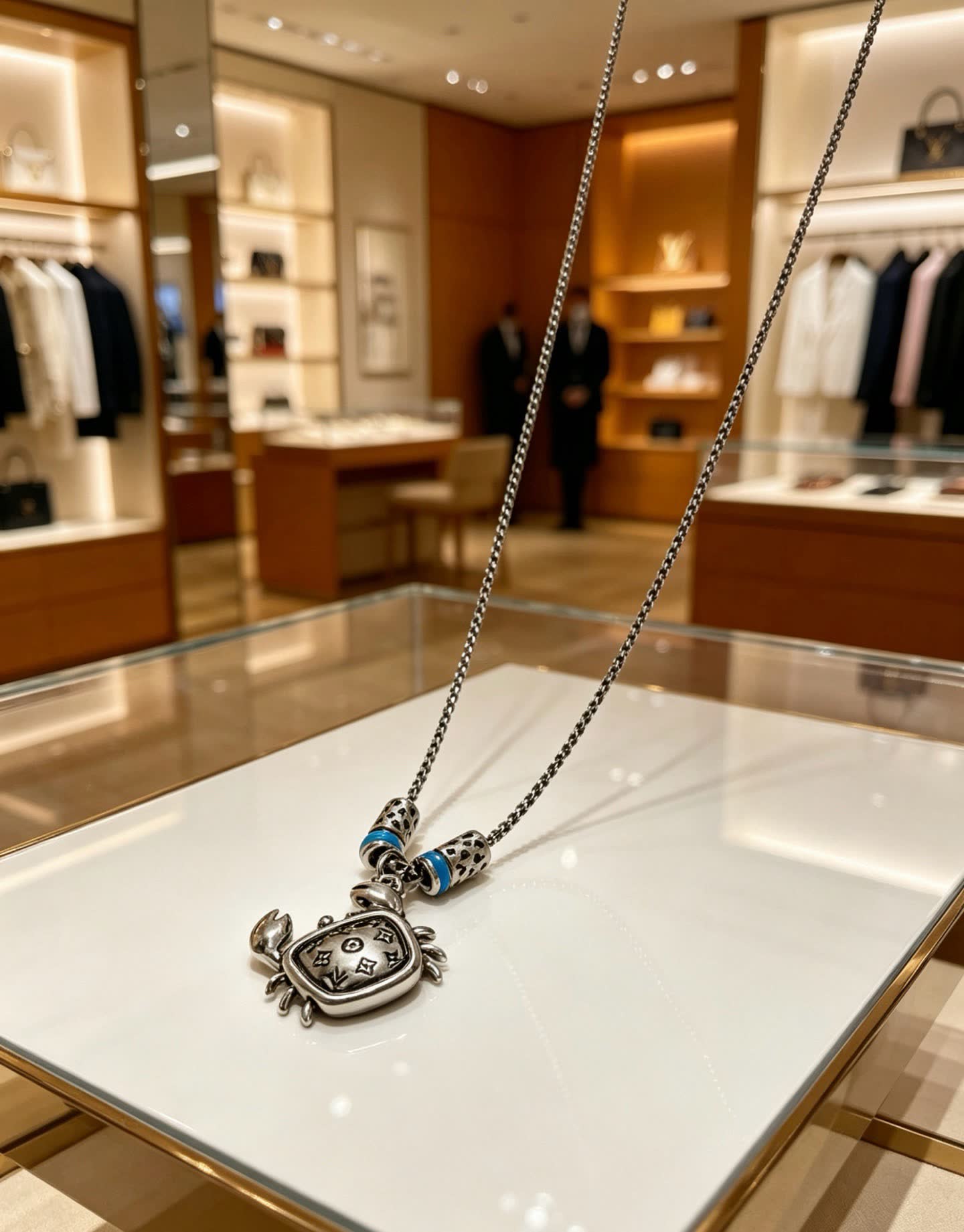 Louis Vuitton Crab Charm Necklace